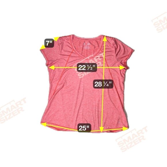 Xersion XL Essential Performance Tee Coral Heather V-Neck Short Sleeve 1864 - Picture 3 of 6